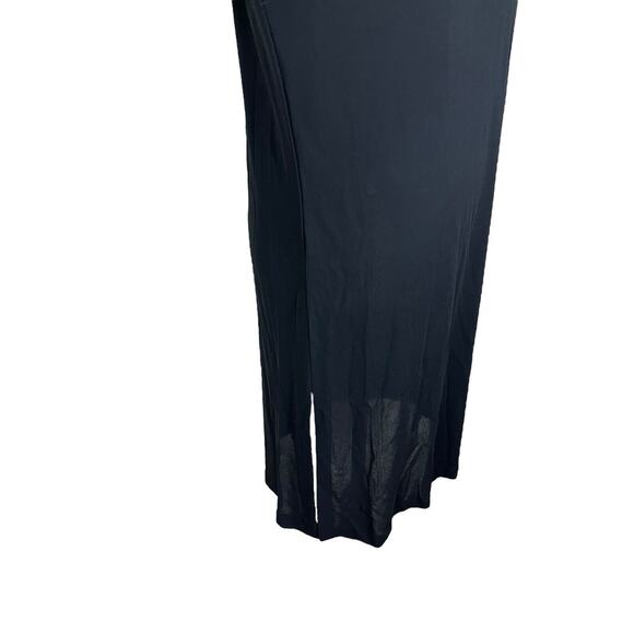 Max Mara Black Semi-Sheer Jersey Shift Dress Long Sleeve Size Medium Italy - Picture 5 of 8